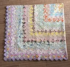 PAZUKI パズキ 刺繍 パッチワーク ストール 花柄 フラワー パステル