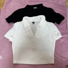 ホワイト＆ブラック 半袖ポロシャツ 2枚セット