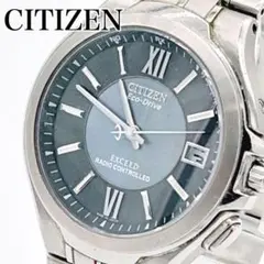 CITIZEN EXCEED 黒蝶貝 Eco-Drive 電波時計 チタン