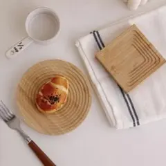 wood tray【 circle & coaster 】.ウッドプレート　木のサムネイル