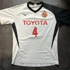 Mizuno サッカーシャツ ホワイト/ブラック 番号4