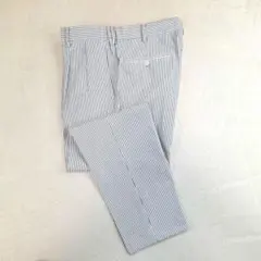 23区HOMME　シアサッカー　ストレッチパンツ　ストライプ　XL W97のサムネイル
