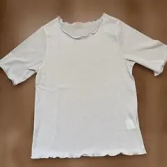 ライトグレー ラメTシャツ L グローバルワーク