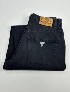 【GUESS ゲス　ワイド　ジーンズ　デニム　ブラック　サイズ32】