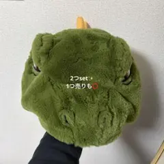 【美品】ユニバ USJ 恐竜 被り物 ぬいぐるみハット 2つset