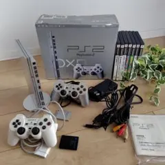 PlayStation2　薄型シルバー本体＆名作ソフト7点