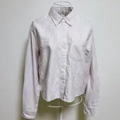GU ジーユー ボタンダウンシャツ ピンク ストライプ 長袖 M