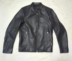 【美品】LIDnM リドム シングルライダースジャケット 羊革 ブラック M
