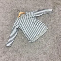 ✨GU✨ジーユー♡ボーダー柄長袖カットソー♡ブルー♡グレー♡着回し抜群(S)