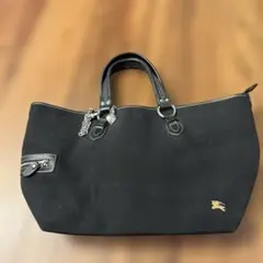 バーバリーブルーレーベル　キャンバス トートバッグ チャーム付き