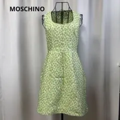 希少　MOSCHINO イタリア製 ジャガードミニスカート グリーンのサムネイル
