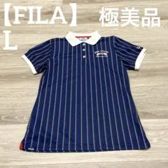 【極美品✨】FILA レディース　ゴルフウェア　ポロシャツ　ネイビー　Lのサムネイル