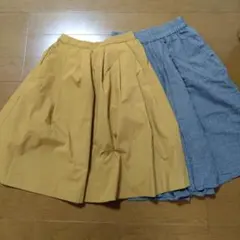 ストレッチタックスカート＆ガウチョパンツ 2枚セットのサムネイル