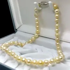 【テリ良】本真珠 パール ネックレス 約8.6-8.7mm 42cm SV金具