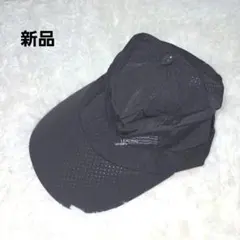 新品 LEADING パンチングメッシュ キャップ ブラック 通気性 ランニング