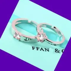 414☆即日発送☆2個セット☆シルバー☆ジルコニア☆ペアリング☆プレゼントに