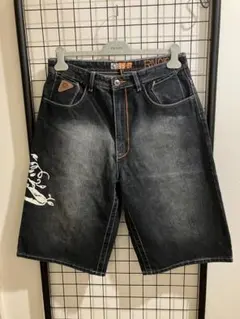 アカデミクス バギーデニムショーツ パンツ 32 バックプリントわb-boyのサムネイル