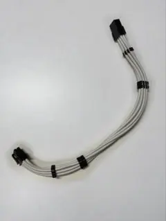 GPU補助電源 6ピン 延長ケーブル 白 約34cm スリーブ