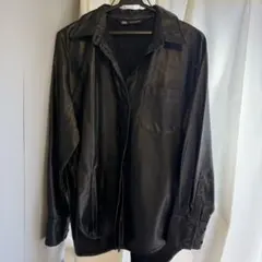 ZARA ブラック レザーシャツ