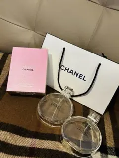 シャネル　2本　チャンス　瓶　空ボトル　捨てるのもったいない　箱　ショッパー付き