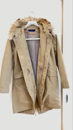 ⭐︎⭐︎SHIPS モッズコート38 ベージュ/ファー付き　⭐︎⭐︎