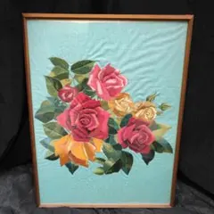 Roses, embroidered paintings, fine art.