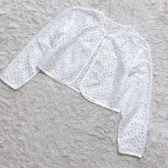 【c9838】✨美品✨カーディガン　シースルー　ホワイトのサムネイル