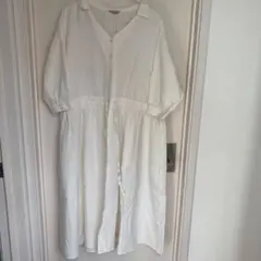 Samantha MS 2 リネン　コットン　ワンピース　ホワイト