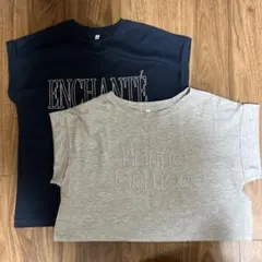 ロゴ刺繍 半袖Tシャツ 2枚セット
