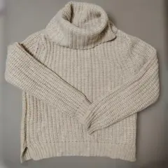 ROPE ベージュ タートルネックざっくりニット 長袖