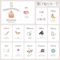 ①選び取りカード 水彩 台紙セット