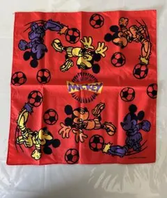 ミッキーマウス サッカー ハンカチ　レトロ　ヴィンテージ　ディズニー　ミッキー