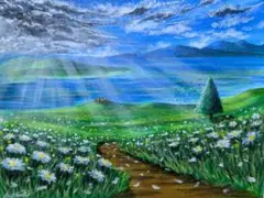 ネモフィラ】アクリル画 F3 風景画 絵画 原画 - メルカリ
