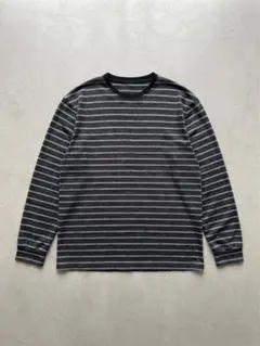 90s 00s ラルフローレン サーマル ロンT グレー ボーダー ストライプ