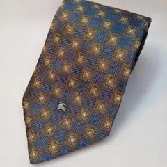 Burberrys バーバリー ネクタイ ホースロゴ シルク 紺 金【美品】
