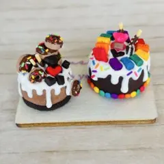 ミニチュアチョコとドーナツケーキセット