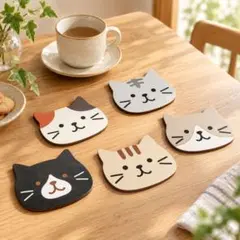 可愛い✨猫のコースター 5枚セット