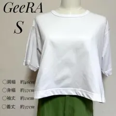 【GeeRA】バックタック クルーネック Tシャツ S 白のサムネイル