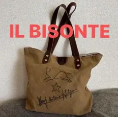 イルビゾンテ　IL BISONTE ショルダー　トートバッグ キャンバス×レザー
