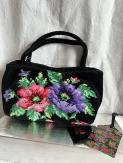 FEILER 花柄刺繍 ハンドバッグ