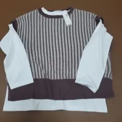 ikka ニットベストアンサンブル　L　コーヒー