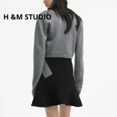 新品 H&M STUDIO 2026SS Aライン ミニスカート 黒 36
