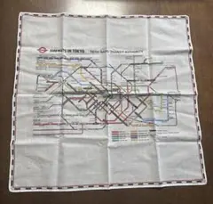 昭和レトロ 営団地下鉄 路線図 ハンカチ SUBWAYS IN TOKYO