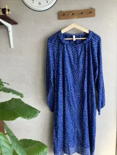 ★ナチュラン★LITTLE MARKET ★水玉模様の丸襟ひざ丈ワンピース★