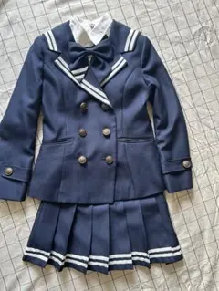ネイビー セーラー襟 スーツ リボン付き