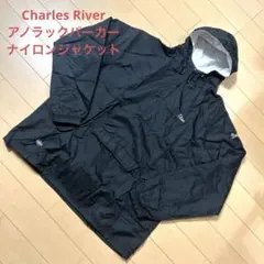 P38【即完モデル】古着チャーリーズリバー刺繍ハーフジップ中肉 