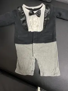 タキシード カバーオール ロンパース 70 結婚式 蝶ネクタイ フォーマル