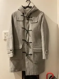 グレー ダッフルコート フード付き