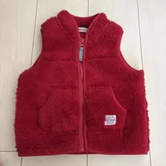 美品 ミキハウス フリースベスト 80cm 赤