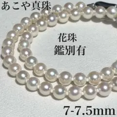 【最高品位】花珠真珠/鑑別書付　7.5mmあこや本真珠パールネックレス　オーロラ